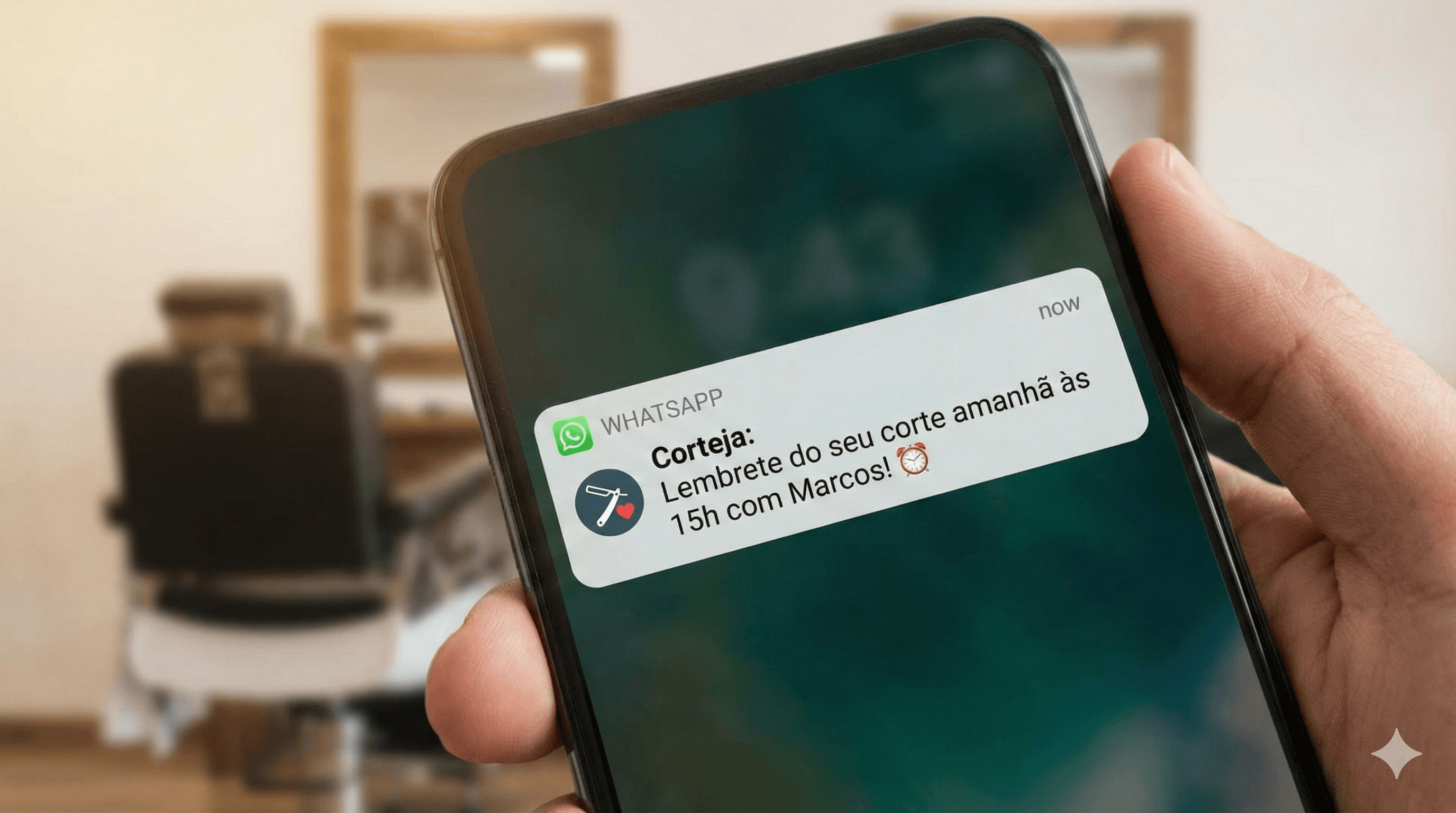 Receba Lembretes dos seus agendamentos no Whatsapp.